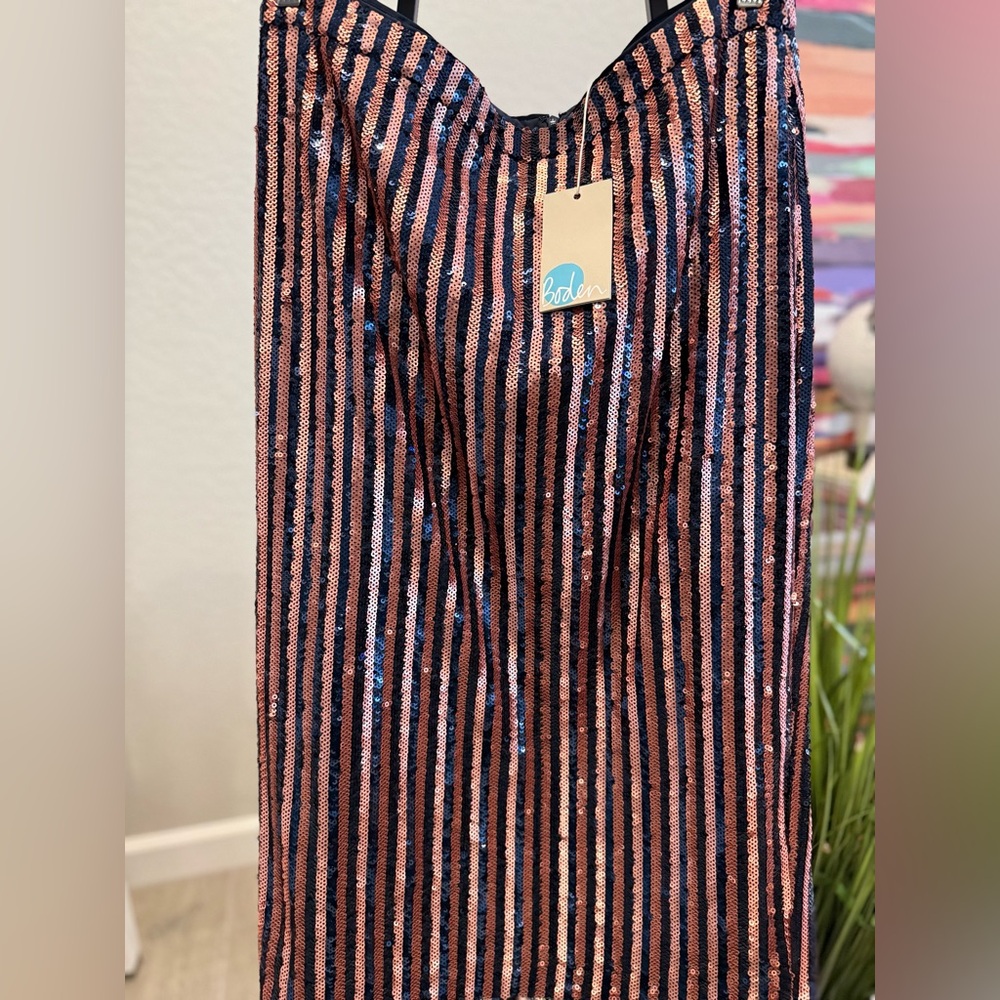 Boden Striped Sequins Navy